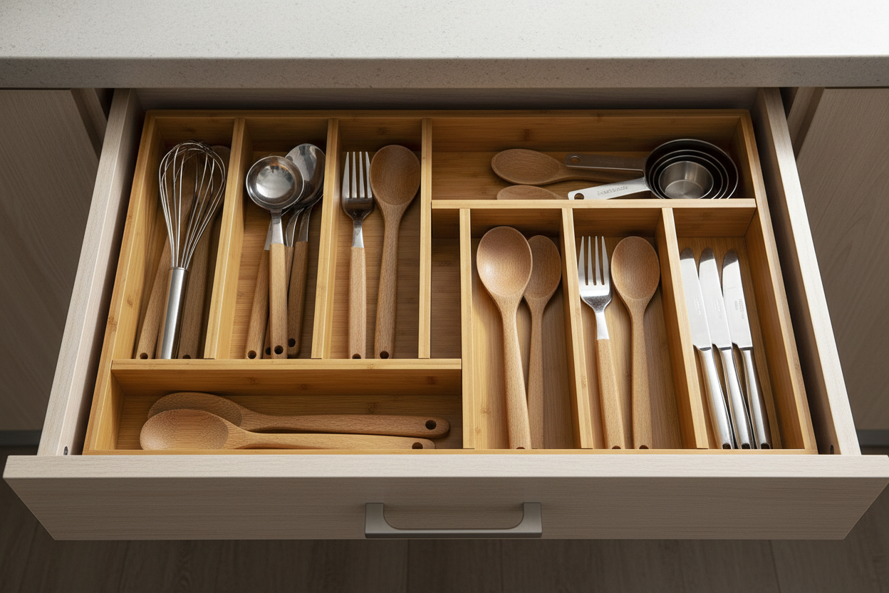 Bamboo Expandable Drawer Organizer